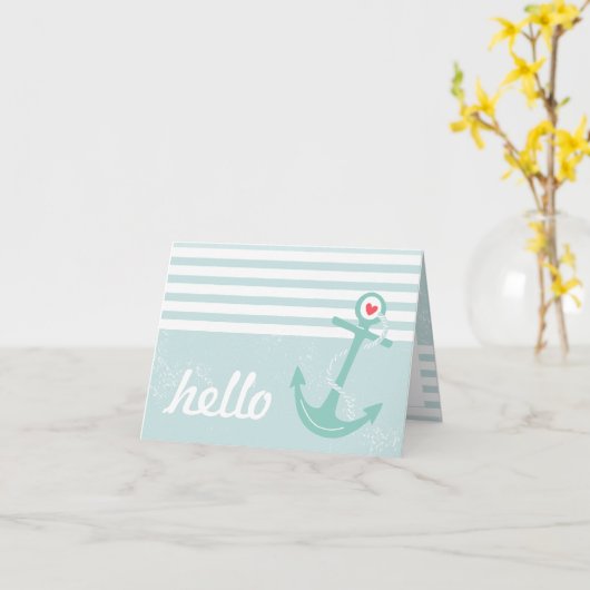 Carte Girly Nautical (Fleur jaune)