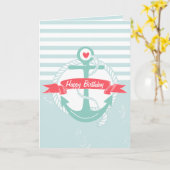 Carte Girly Nautical Anchor (Fleur jaune)