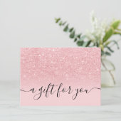Carte Girly rose parties scintillant ombre scintillant c (Debout devant)