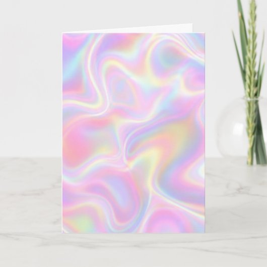 Carte Girly Vibrant Pastel Holographic Swirl Design (Devant)