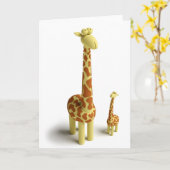 Carte Girrafe et girafe de bébé (Fleur jaune)