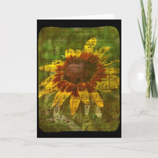 Carte Gitan amour collage floral Toutes les occasions (Devant)