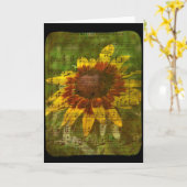 Carte Gitan amour collage floral Toutes les occasions (Fleur jaune)