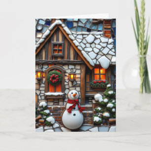 Carte Gite Cheer & un Noël Mosaic Snowman