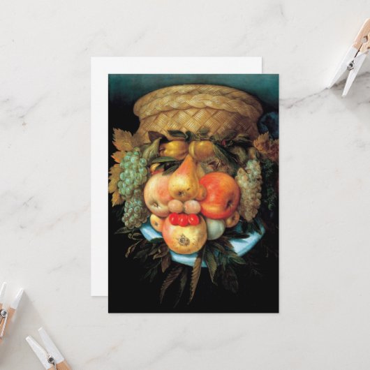 Carte Giuseppe Arcimboldo - Panier de fruits (Devant/Arrière en situation)