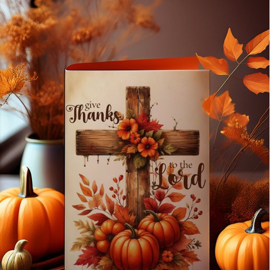 Carte Give Thanks to the Lord Christian Thanksgiving