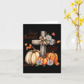 Carte Give Thanks To The Lord Fall Pumpkin Thanksgiving  (Fleur jaune)