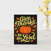 Carte Give Thanks To The Lord Pumpkin Christian Fall Des (Fleur jaune)
