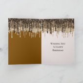Carte Glaçage Anniversaire Glitter Chocolat Marron (Intérieur)