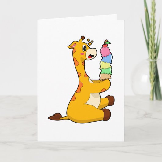 Carte Glace au gaufre de girafe (Devant)