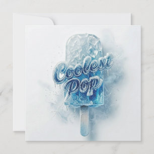 Carte Glace bleu givré Pop la plus cool Pop-Sicle Fête d