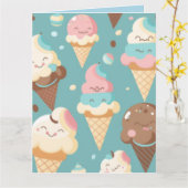 Carte Glace colorée mignonne (Fleur jaune)