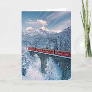 Carte Glace et neige   Train Express Red Bernina Suisse