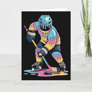 Carte Glace Funny Hockey qui Dégouline Garçons Hockey su