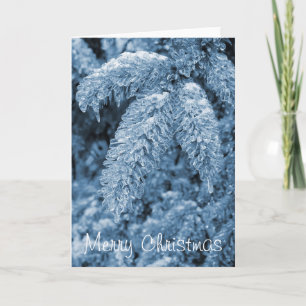Carte glaciale de Joyeux Noël de pin