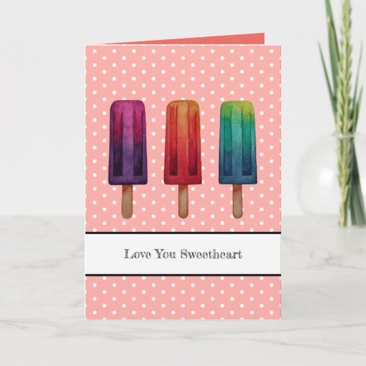 Carte Glaçons à l'eau colorée Popsicle Mignons (Devant)