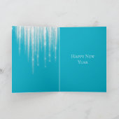 Carte Glaçons Bleu Aqua Brillant Sapin de Noël (Intérieur)