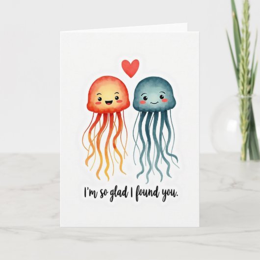 Carte Glad I Found You Jellyfish Card (Devant)