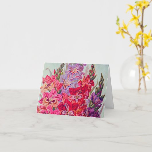 Carte Gladiolas en fleurs (Fleur jaune)