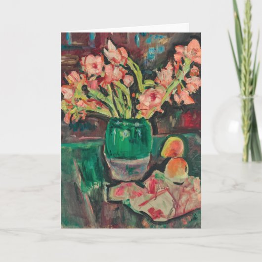 Carte Gladioli dans un vase vert | George Leslie Hunter (Devant)