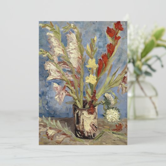 Carte Gladioli et China Asters | Vincent van Gogh (Debout devant)