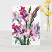 Carte Gladiolus - Fleurs aquarelles (Fleur jaune)