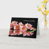 Carte Gladiolus rose sur la sympathie miroir (Fleur jaune)