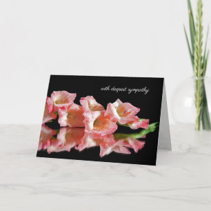 Carte Gladiolus rose sur la sympathie miroir