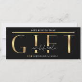 Carte Glam Black & Gold Logo Spa Salon Certificat cadeau (Devant)