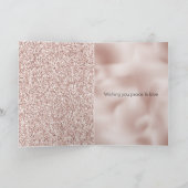 Carte Glam Blush Pink Peace Love (Intérieur)