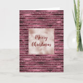 Carte Glam Bourguignon Rouge Rose Blush Paillettes Rayur (Devant)