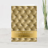 Carte Glam Chic Gold Faux Velvet Argent Anniversaire (Devant)
