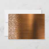 Carte Glam Copper Metallic Wedding Flat Thank You (Dos)