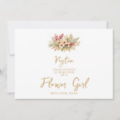 Carte Glam Delicate Fleur Floral Or Fleur Girl (Devant)