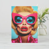 Carte Glam Diva dans les tons rétro (Debout devant)