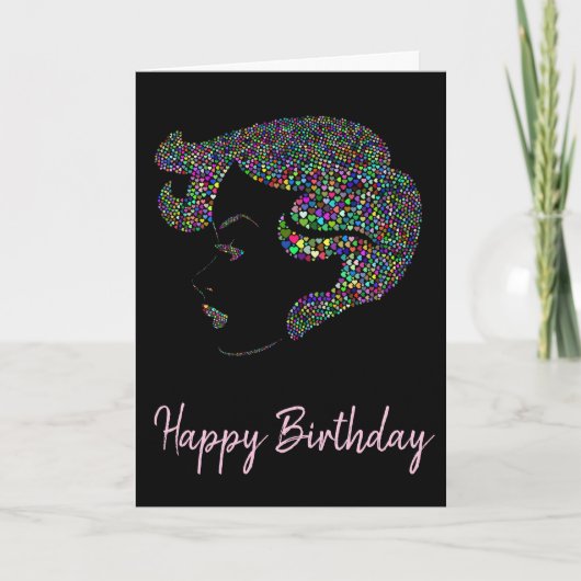 Carte Glam girl with hearts (Devant)