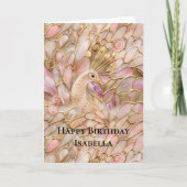 Carte Glam Gold Chic Pink Peacock (Devant)