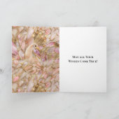 Carte Glam Gold Chic Pink Peacock (Intérieur)