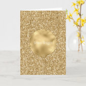 Carte Glam Gold Glitzy Parties scintillant (Fleur jaune)