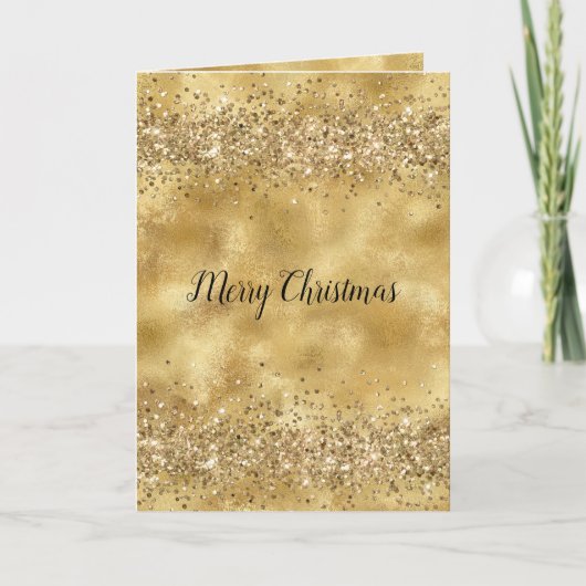 Carte Glam Gold Parties scintillant Confetti (Devant)