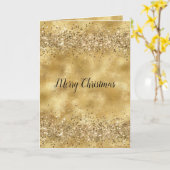 Carte Glam Gold Parties scintillant Confetti (Fleur jaune)