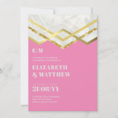 Carte Glam Gold Parties scintillant Mariage fille Invita (Devant)