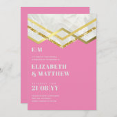 Carte Glam Gold Parties scintillant Mariage fille Invita (Devant / Derrière)