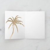 Carte Glam Gold Tropical Palm Pink ombre (Intérieur)