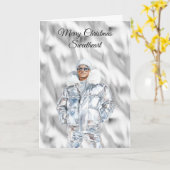 Carte Glam Guy Noël Argent (Fleur jaune)