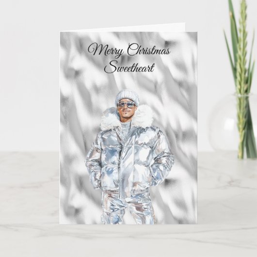 Carte Glam Guy Silver Christmas (Devant)