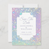 Carte Glam Holographic Parties scintillant Modern Enregi (Devant)