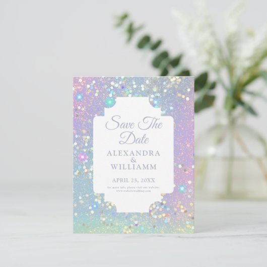 Carte Glam Holographic Parties scintillant Modern Enregi (Debout devant)