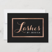 Carte Glam Lashes Script RoseGold/Black Cadeau Certifica (Devant)
