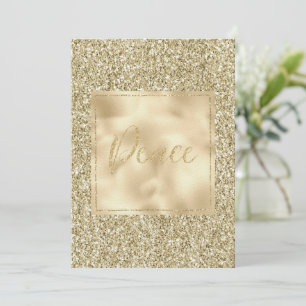 Carte Glam Luxe Gold Parties scintillant Peace